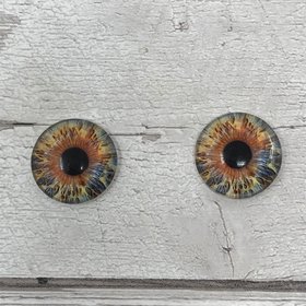 Hazel glass eye cabochons in sizes 6mm to 40mm human iris dog cat animal eyes (411)
