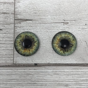 Green Glass eye cabochons in sizes 6mm to 40mm human iris dog cat animal eyes (427)