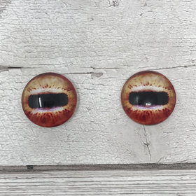 Orange Glass eye cabochons in sizes 6mm to 40mm sheep eyes, horse eyes, deer eyes, goat eyes, octopus eyes mongoose eyes (458)