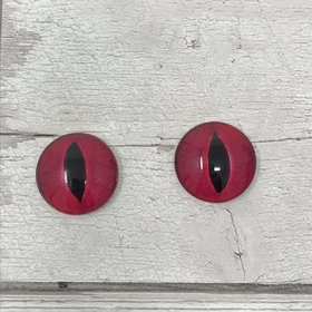 Red Glass eye cabochons in sizes 6mm to 20mm dragon eyes fish reptile lizard iris (394)