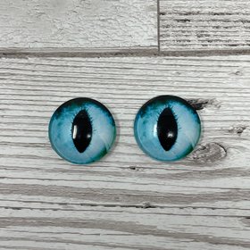 Blue glass eye cabochons in sizes 8mm to 40mm cat eyes dragon iris animal eyes (475)