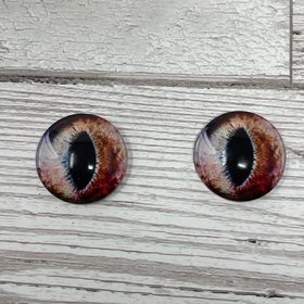 Brown glass eye cabochons in sizes 8mm to 40mm cat eyes dragon iris animal eyes (486)