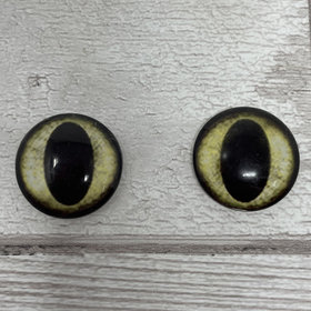 Yellow glass eye cabochons in sizes 6mm to 40mm dragon eyes cat iris (511)