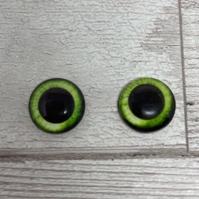 Green glass eye cabochons in sizes 6mm to 40mm human bird animal zombie eyes (499)