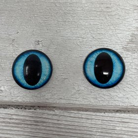 Blue glass eye cabochons in sizes 6mm to 40mm dragon eyes cat iris (509)